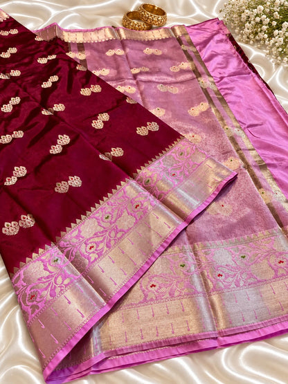Juhmki series Banarasi katan soft silk sarees
