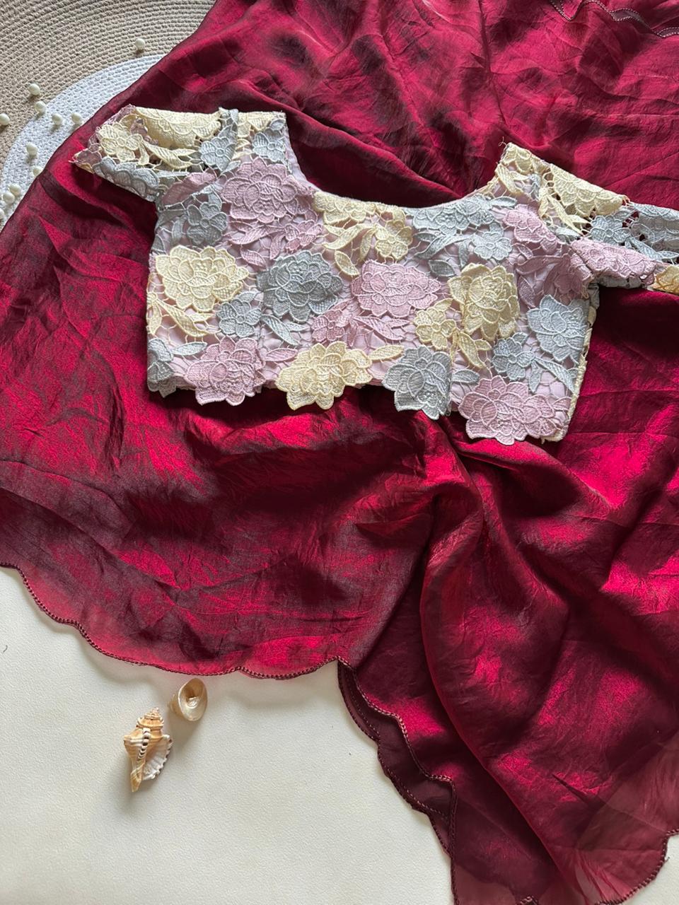 Soft and space silk Trendy Saree