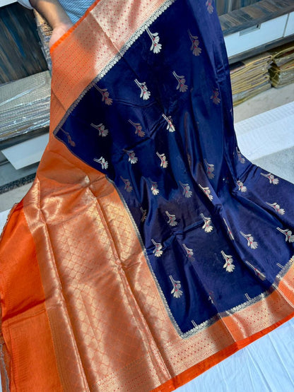 Banarasi Raw Mamgo Alfi Minakari sarees