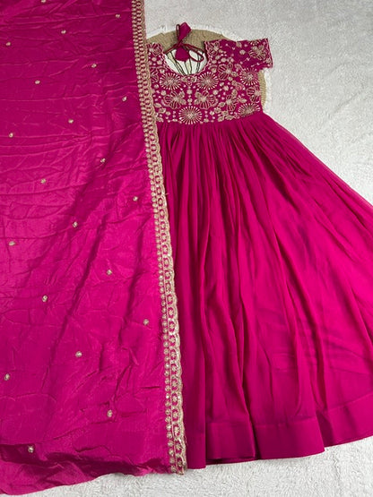 Trending Maggam work soft georgette gowns