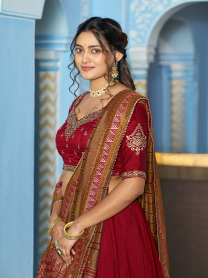 Vichitra silk royal designer lehenga