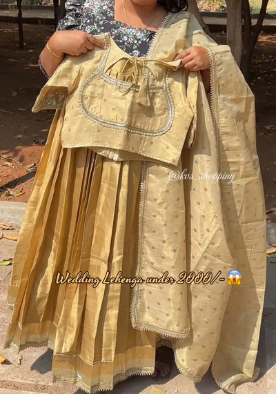 Gold wedding /festival  designer lehenga set.
