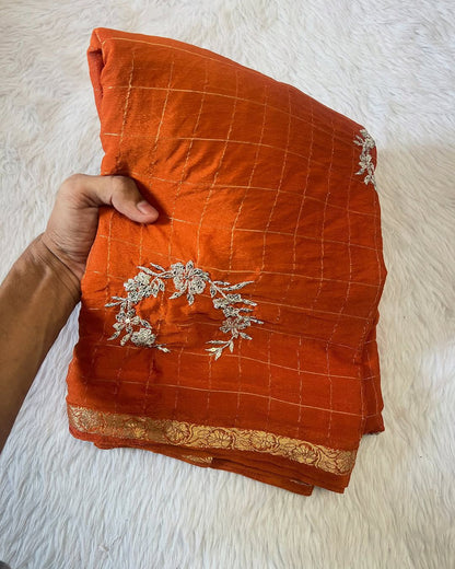 Chinon Viscose Checck Classic sarees