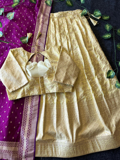 Pattu style south Indian festival lehenga for Ugadi
