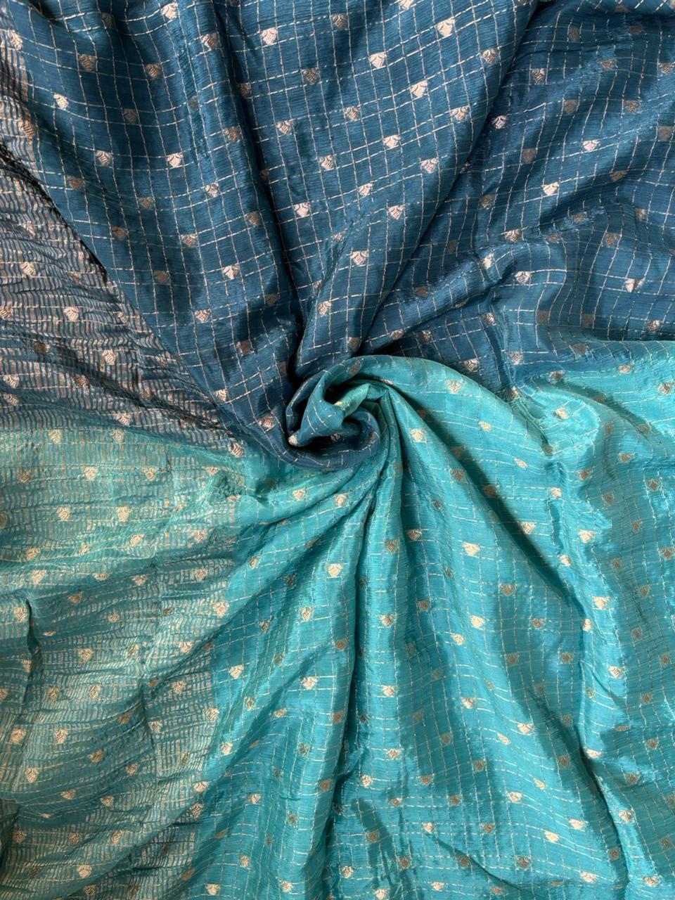 2d shade vintage Chinnon saree with Bandhani  style