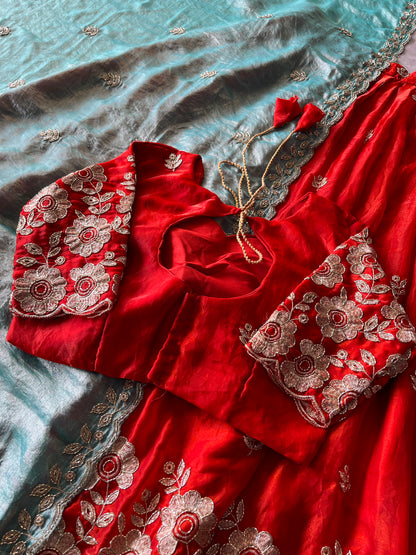 Space silk embroidery designer lehenga set