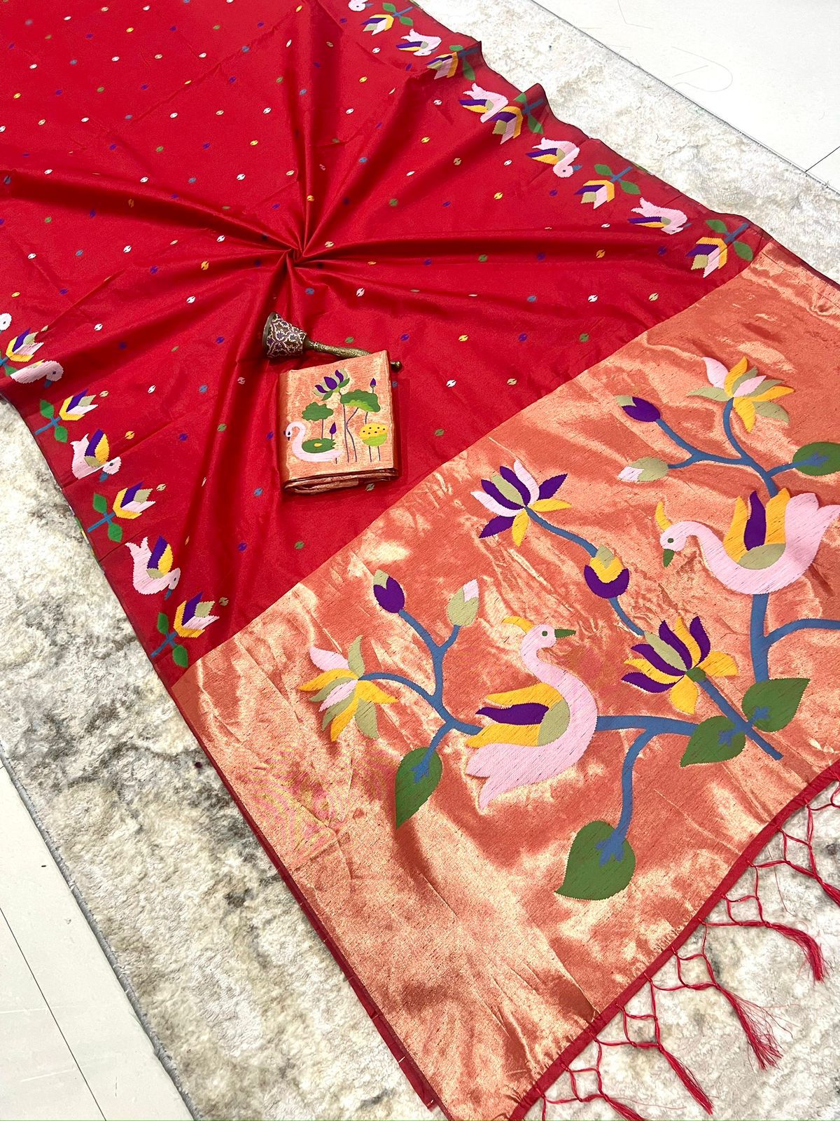 Khadi row silk vintage style zari saree