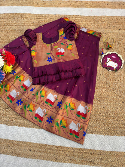Kids cute paithani temple wear sets