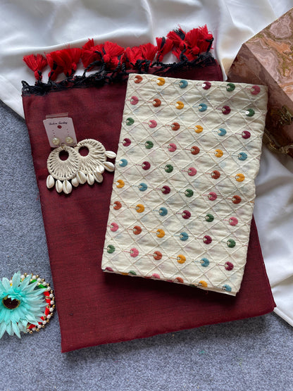 Budget Khadi cotton with beautiful work blouse