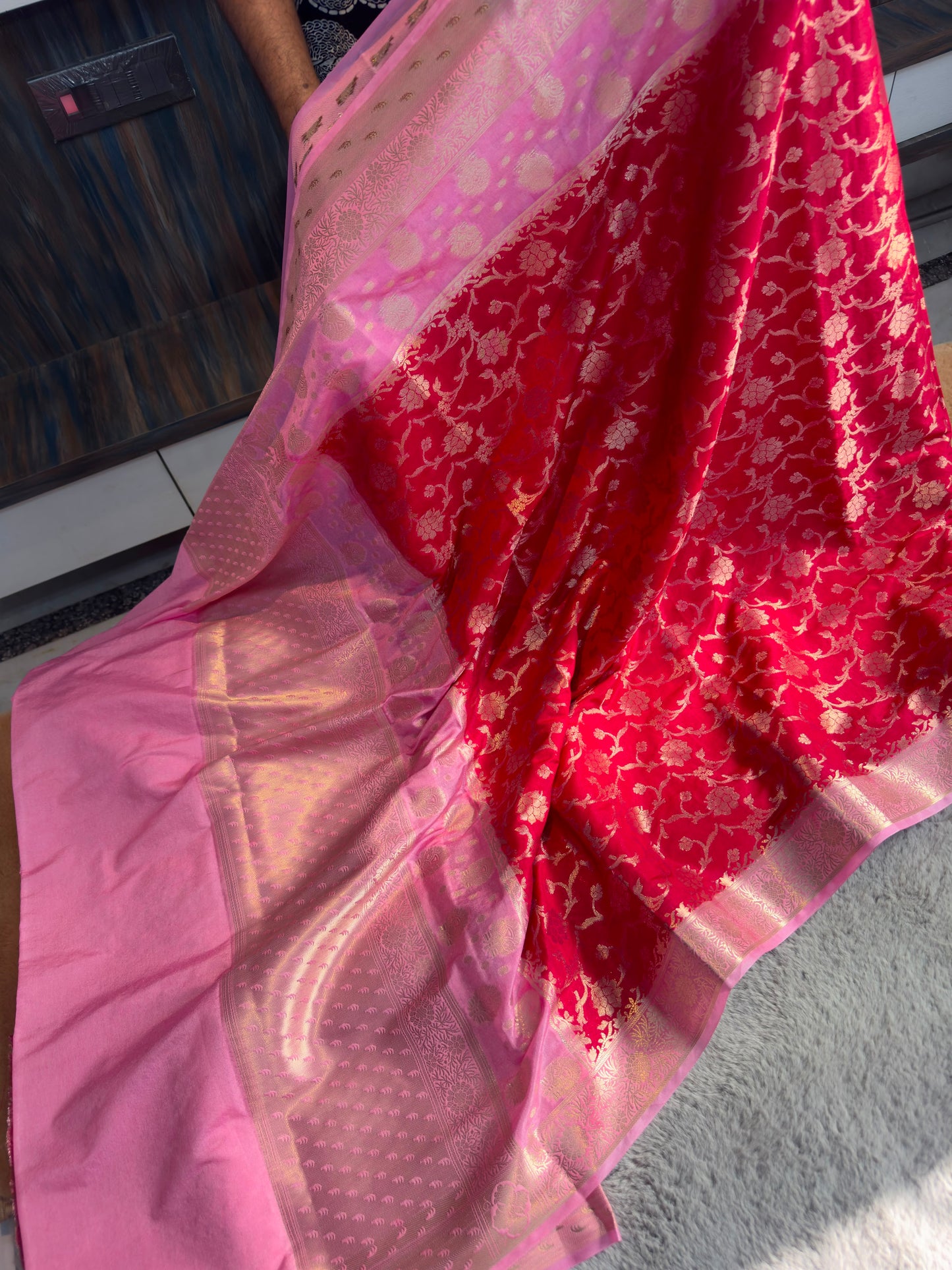 Banarasi dybl dupion soft silk saree