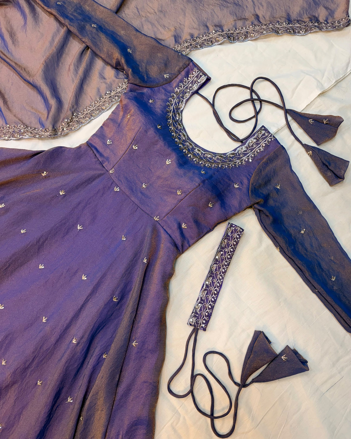 South style silk gown with dupatta