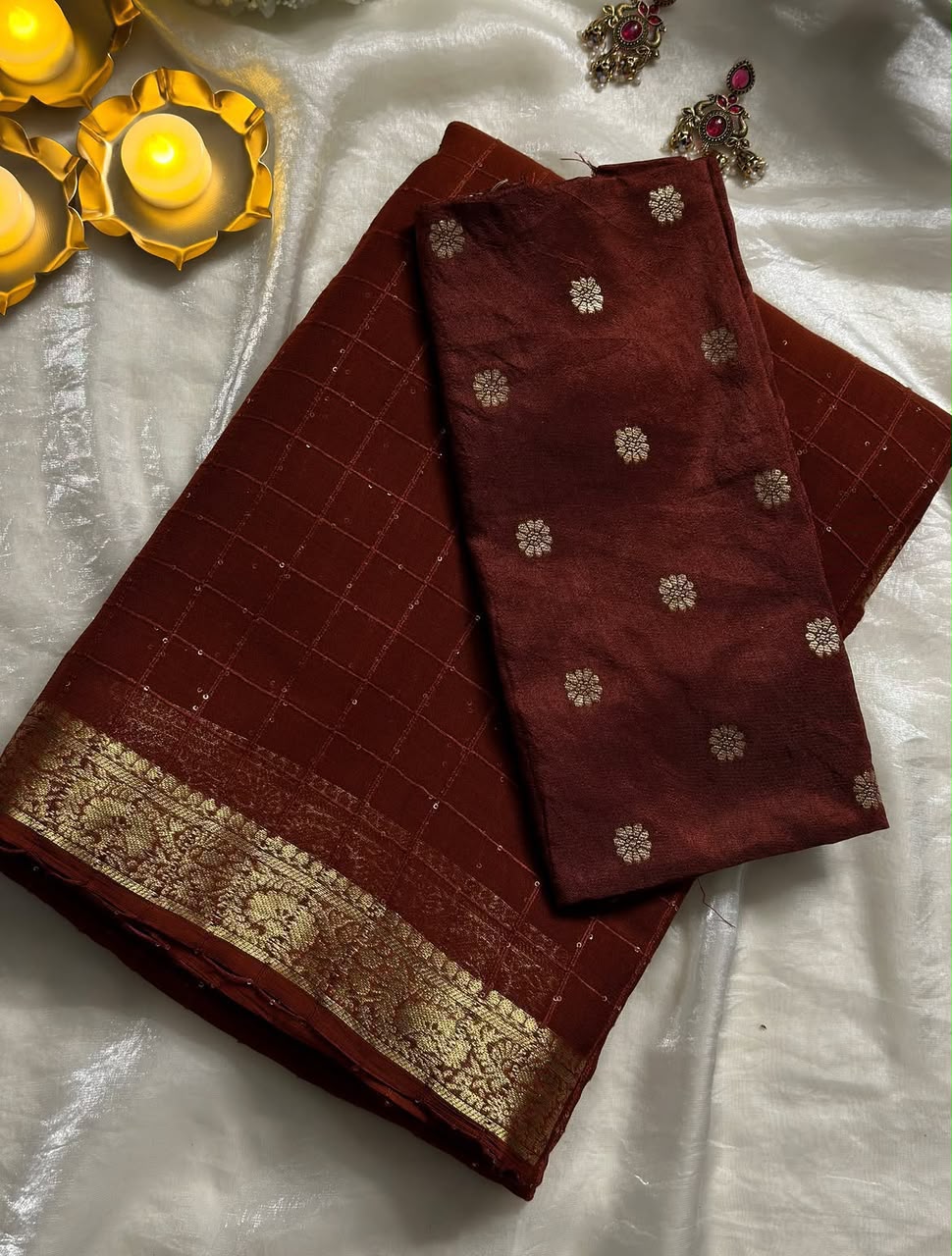 Viscose Georgette Trending Sequence Saree