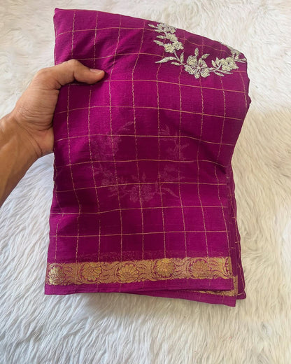 Chinon Viscose Checck Classic sarees