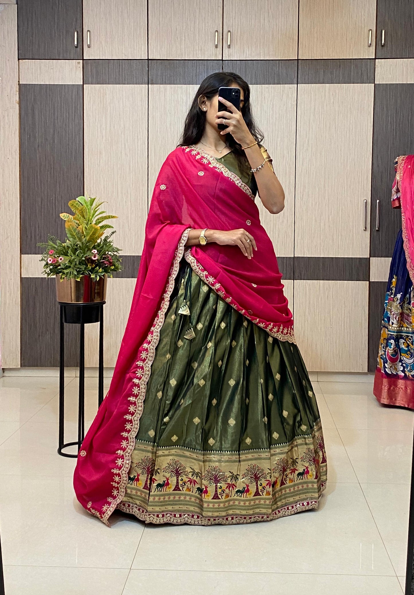 Paithani Lehenga with zari work
