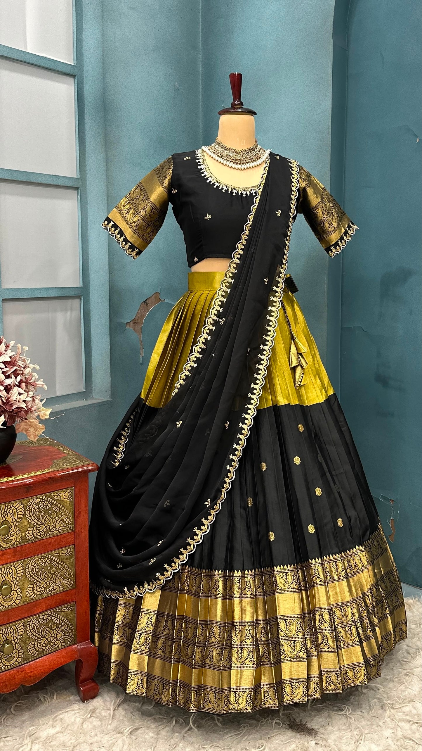 Kanjipuram tissue silk Designer Lehenga