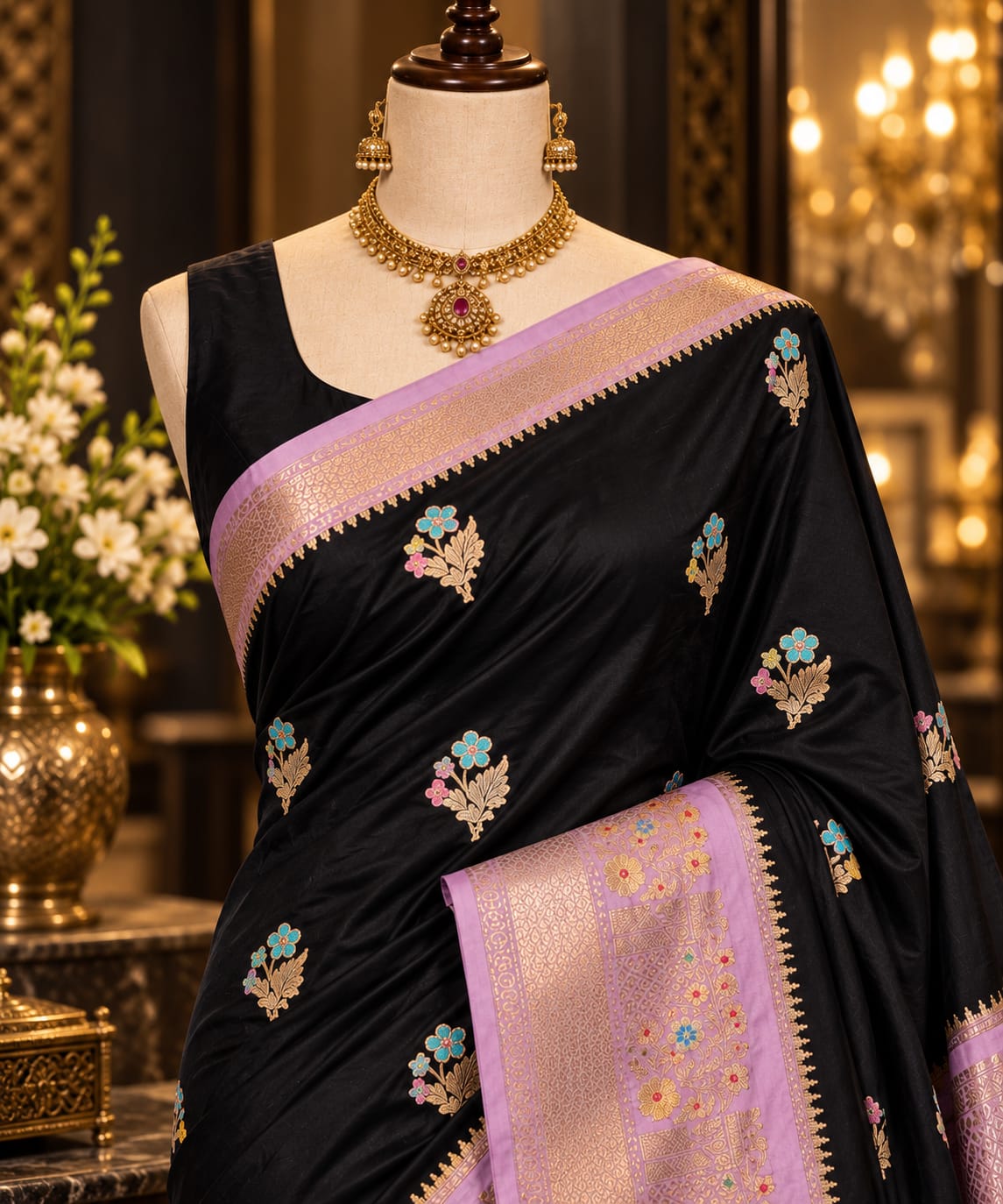Banarasi katan silk zari butti budget saree