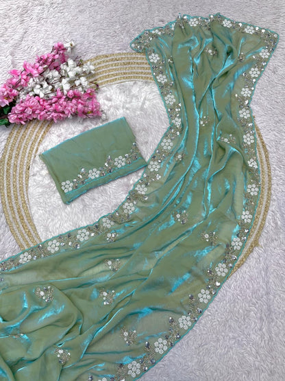 New Designer party wear satin sarees