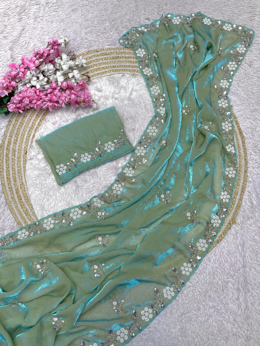 New Designer party wear satin sarees