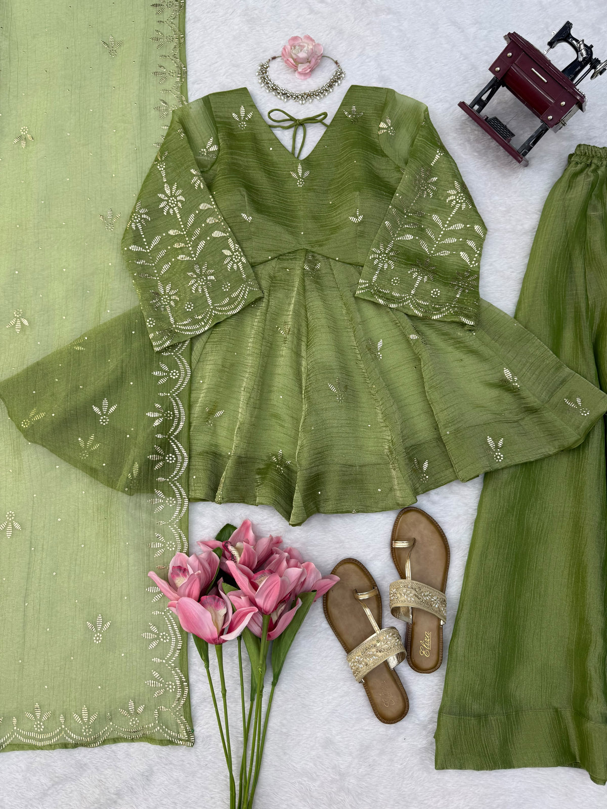3 in one salsa silk Anarakali style gown