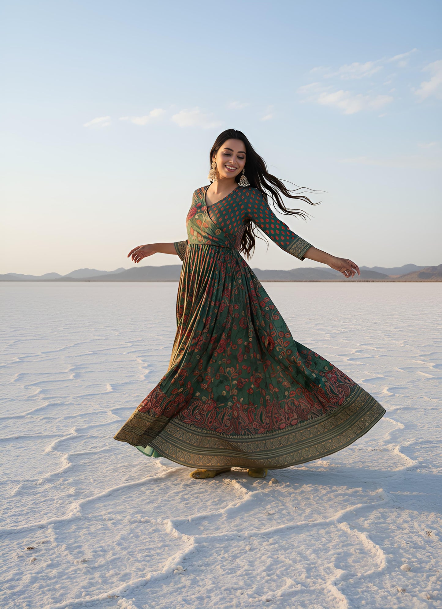 Kalamkari Print Anarkali Gowns