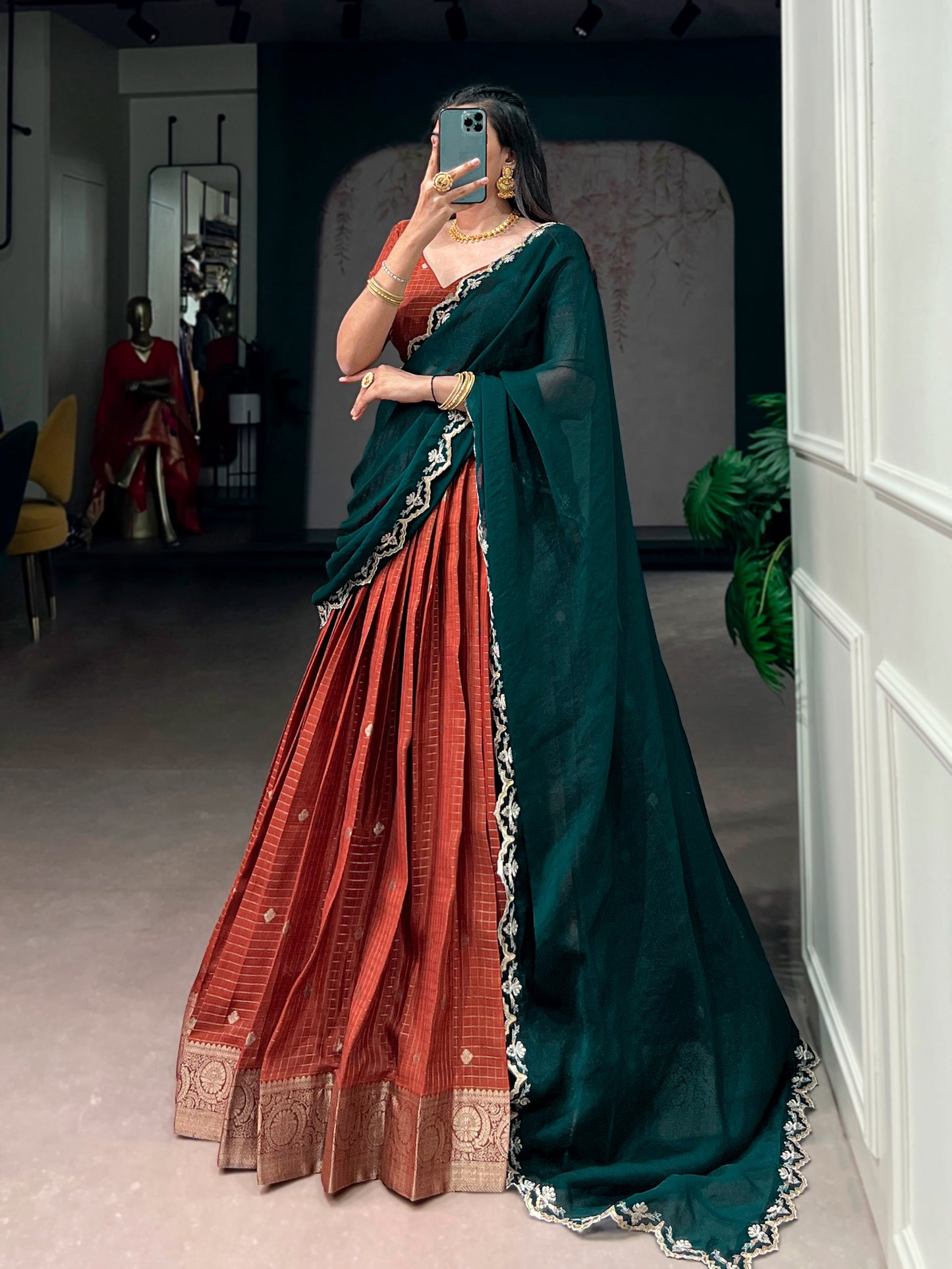 Chinon checks tradition lehenga sets