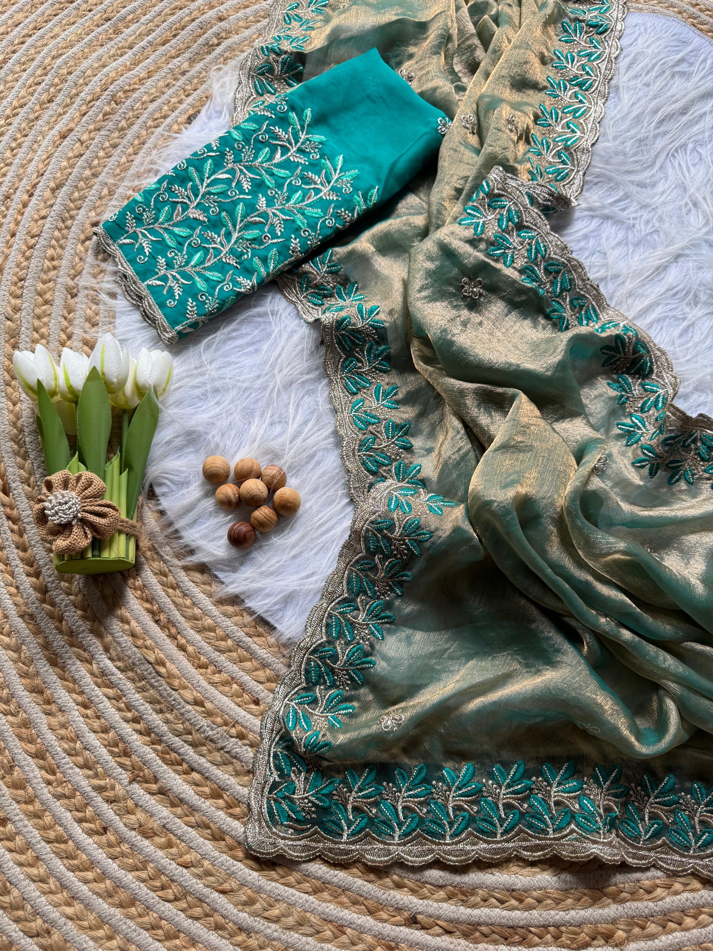 Elegant embroidery saree budget friendly
