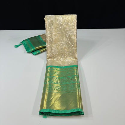 Viral Banarsi tissue chikankari jaal embroidery vintage sarees