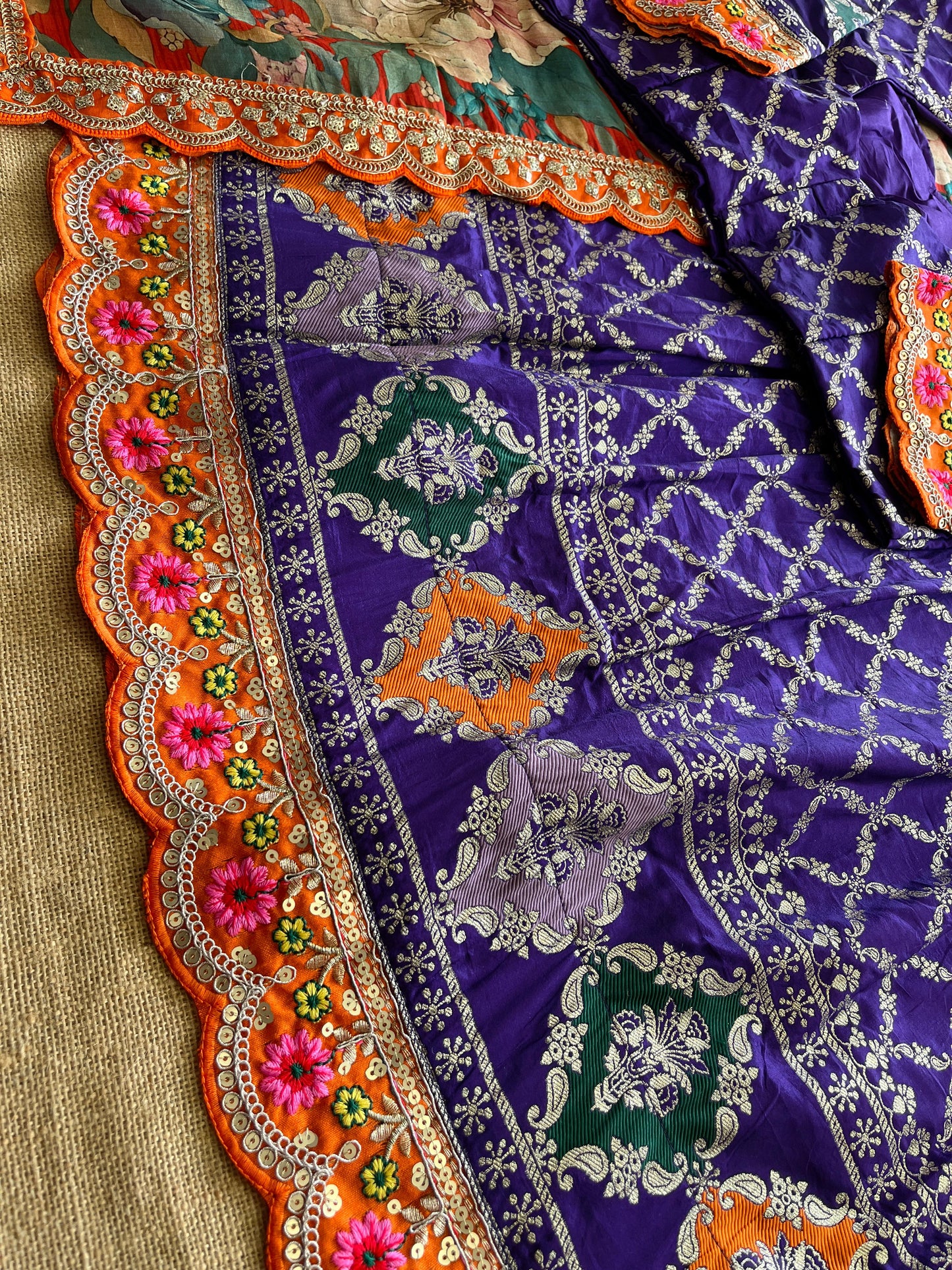 Silk Lehenga with stiched blouse