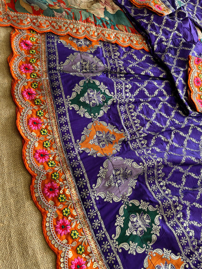 Silk Lehenga with stiched blouse