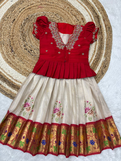 Traditional wear kids maggam brother and sister sets