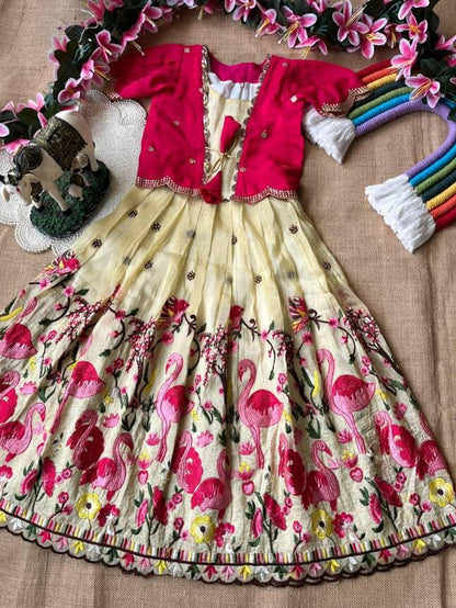 Kids Party wear Gowns with Coat