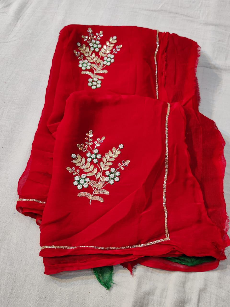 ELEGANT HANDWORK TRENDY CHIFFON SAREES