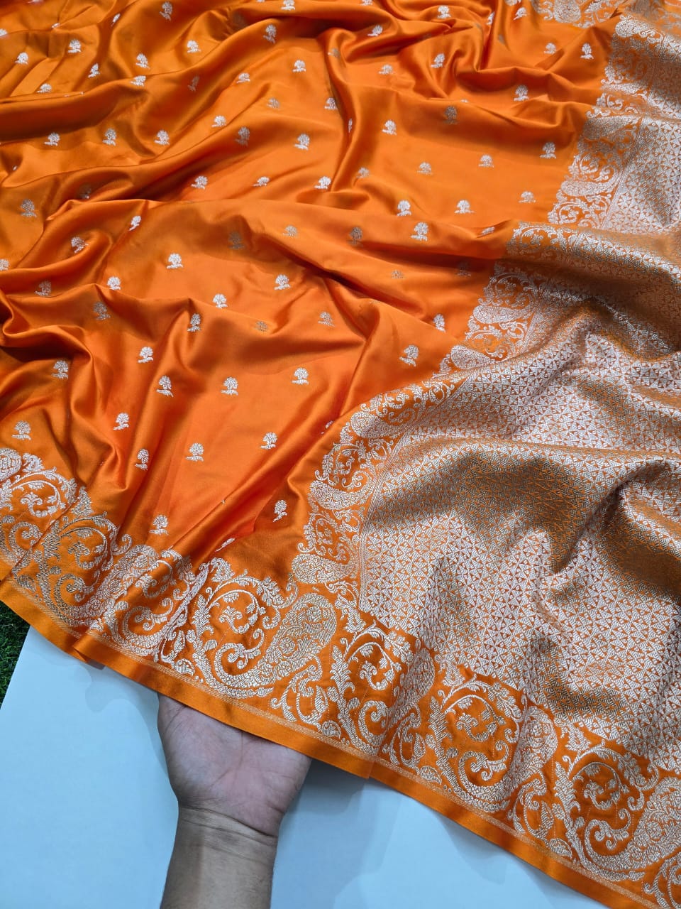 Semi pattu style Banarasi Mashru Katan silk saree