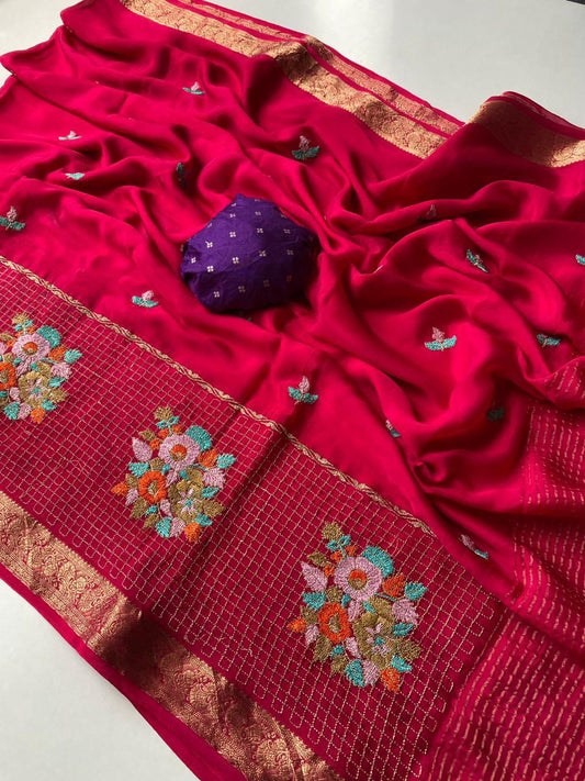 chinon chiffon luxe classic sarees