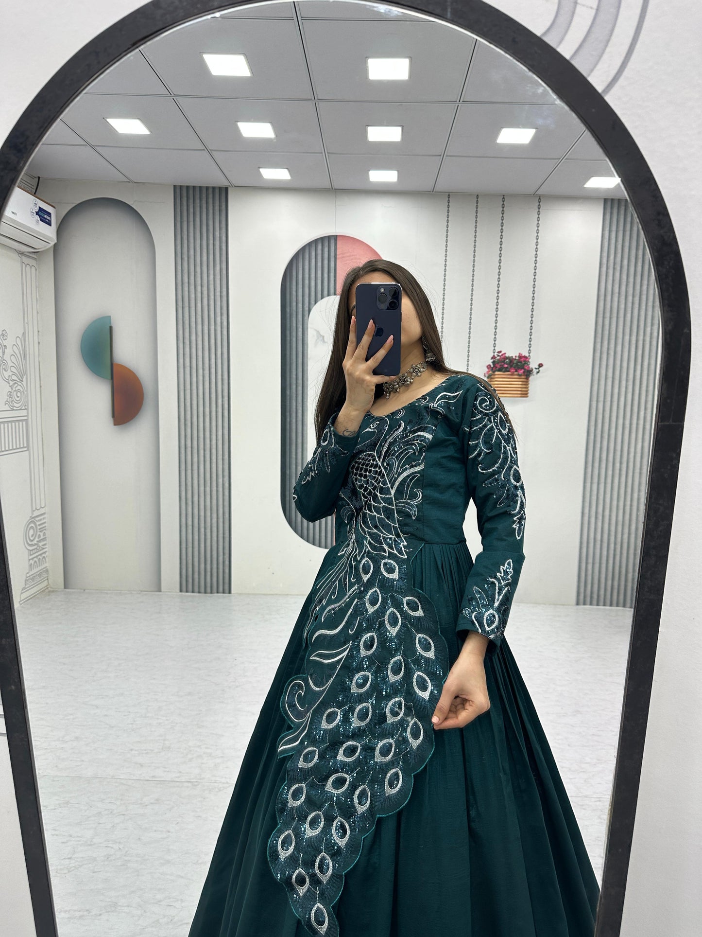 Big boss tanuja peacock long gown