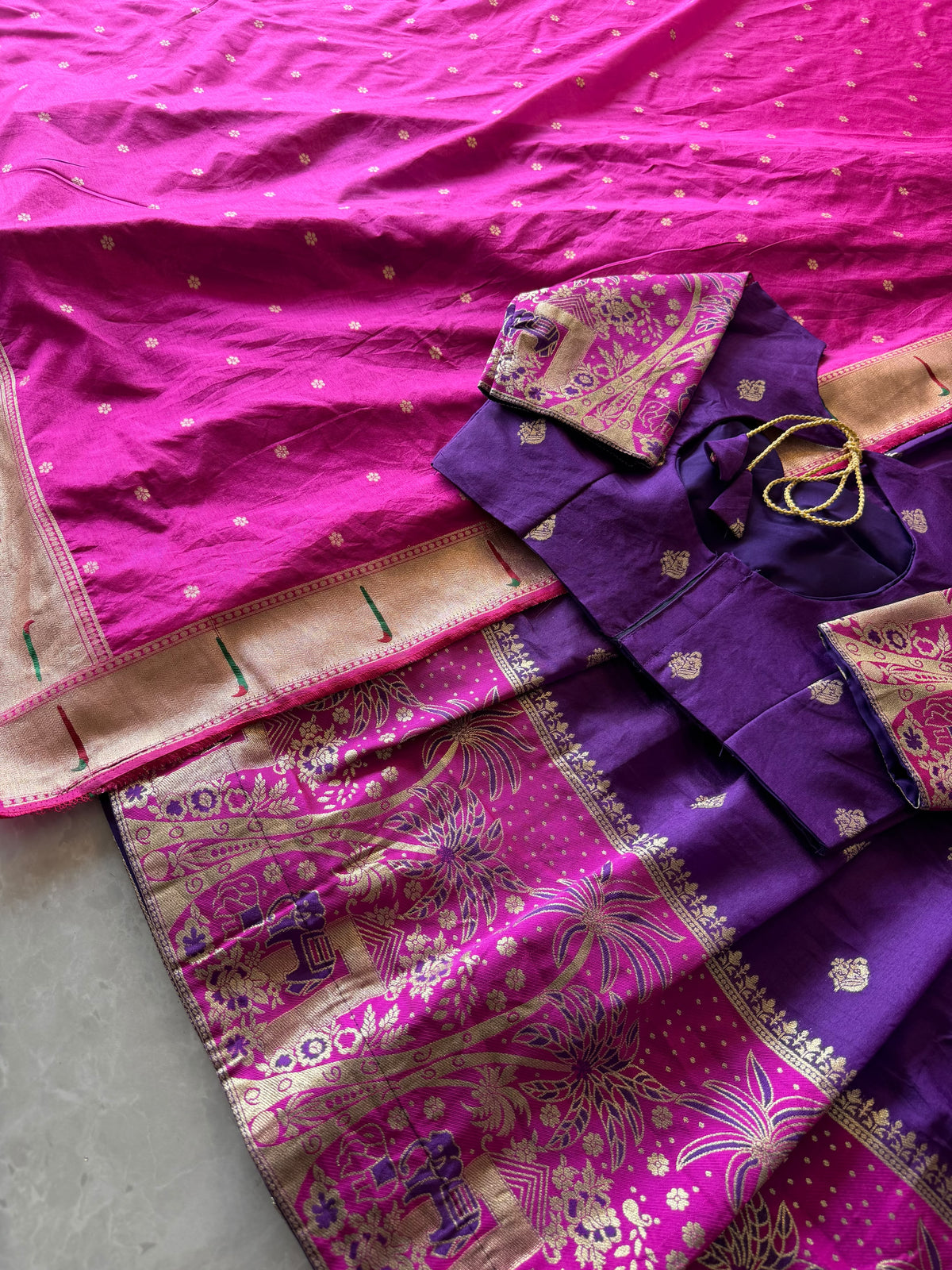 Elephant theme lehenga designer paithani weaving set