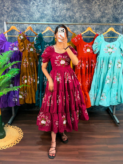 South mull cotton embroidery cafe gowns