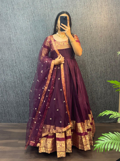 Narayana Silk Butterfly Desginer Classic Gowns