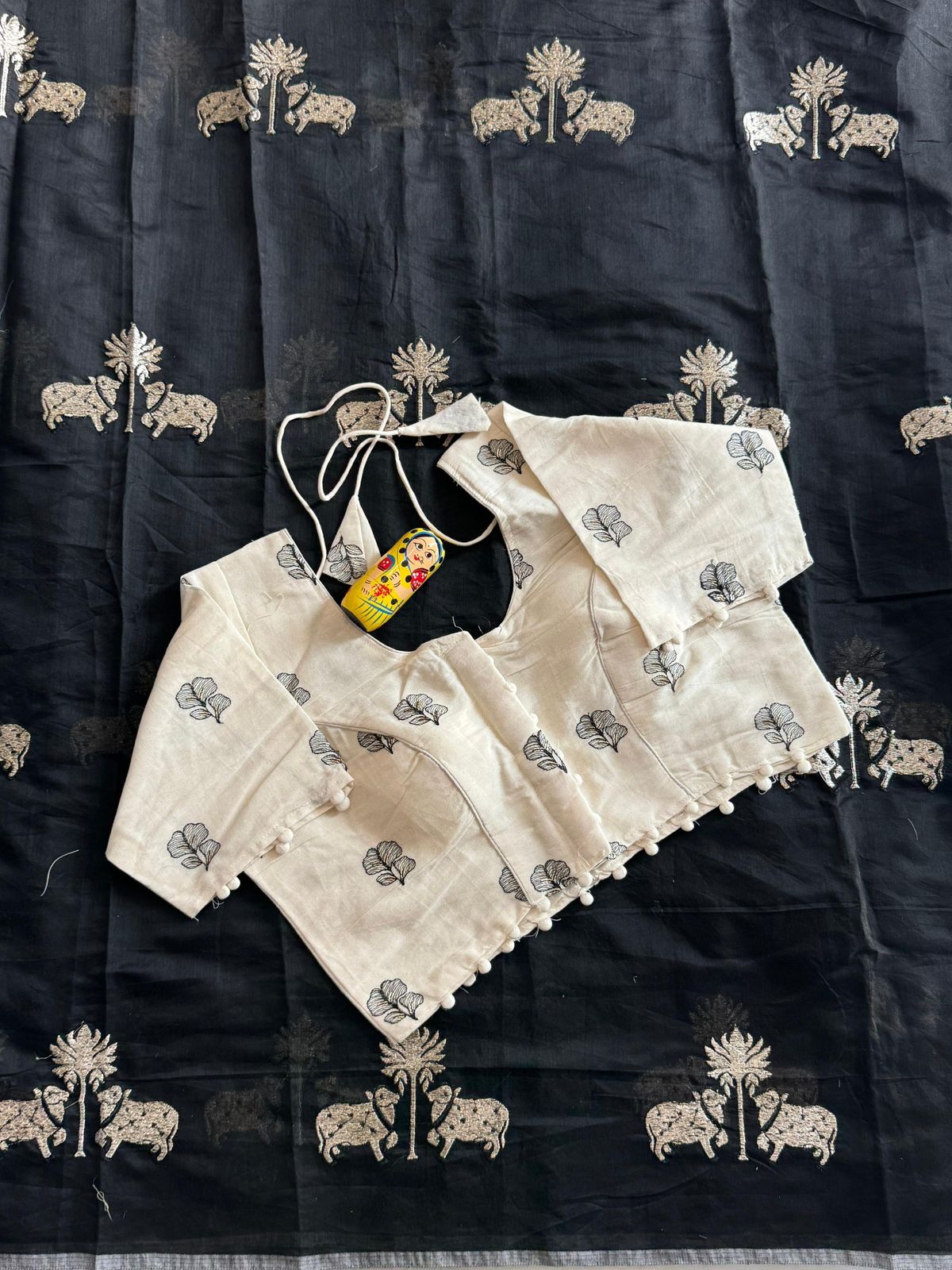 Chanderi Saree with Stitched Blouse