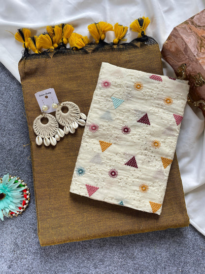 Budget Khadi cotton with beautiful work blouse