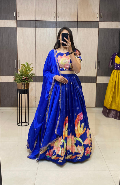 Position folk silk royal look lehengas