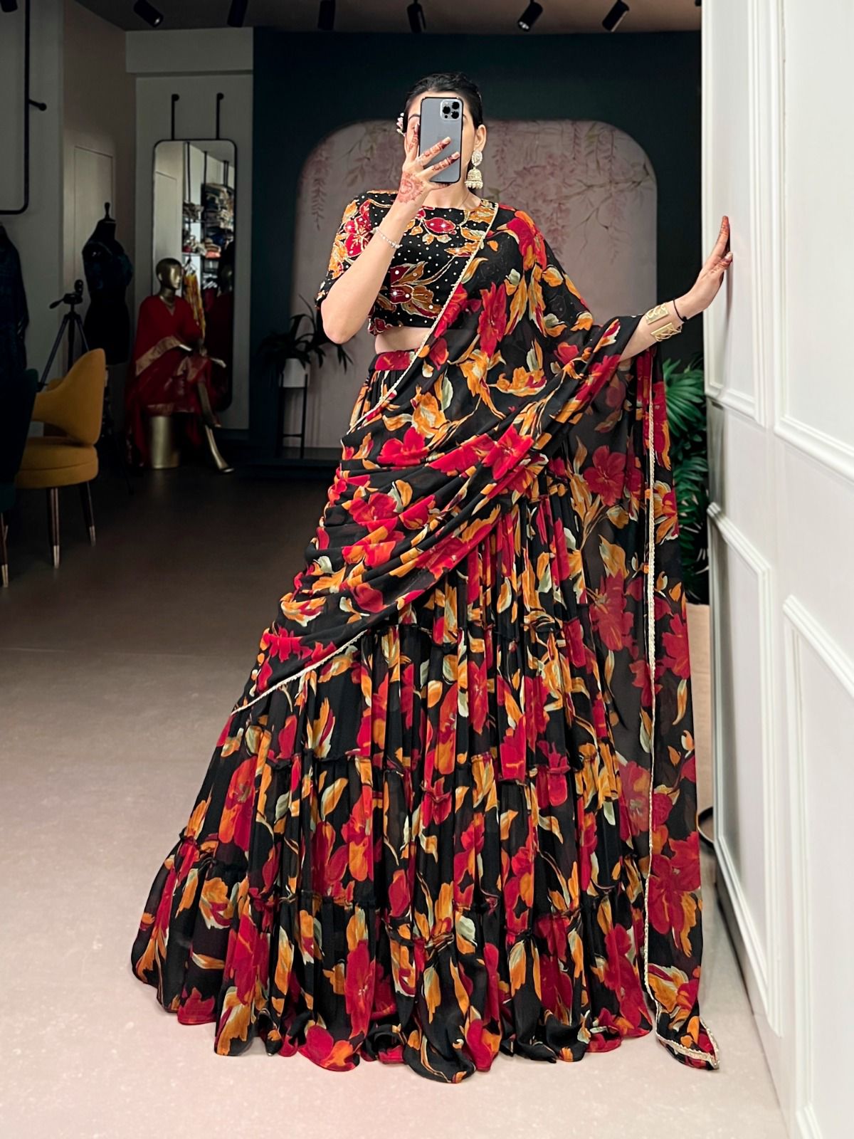 Marble wedding look Desginer lehenga