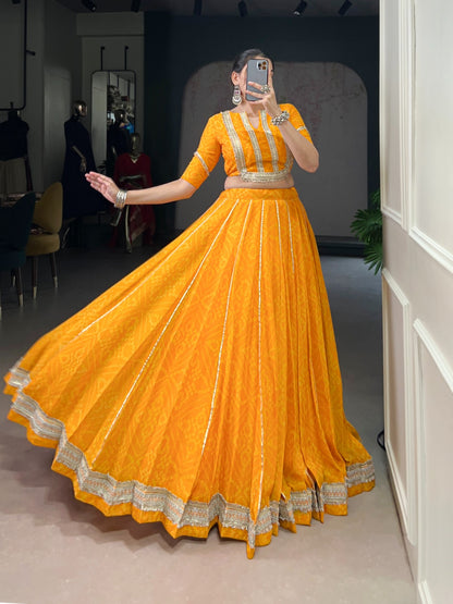 Bandhini  chiffon  Dandiya Lehenga set