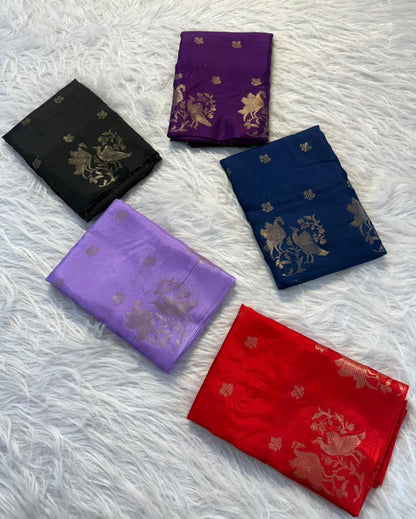 Pure viscose Russia bird figure trendy look saree