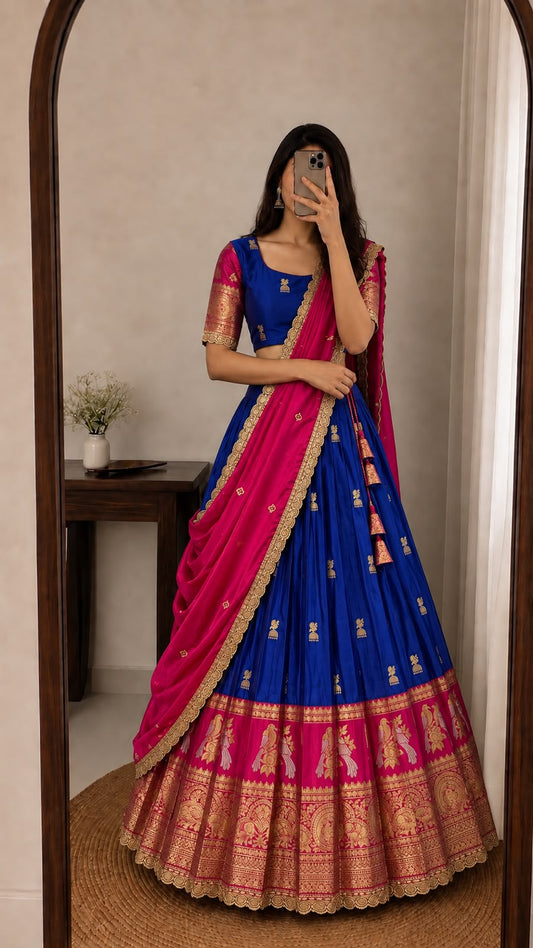 Jhumka Kanjivaram designer lehenga set
