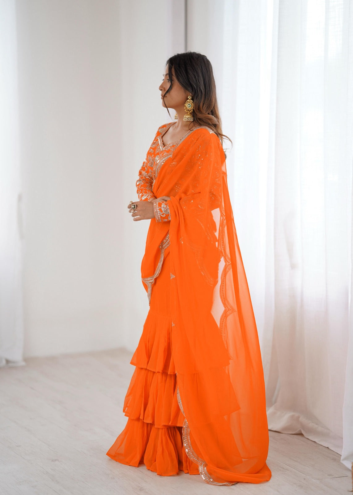 Perfect for parties, festive wear trendy  saree & classy evening events