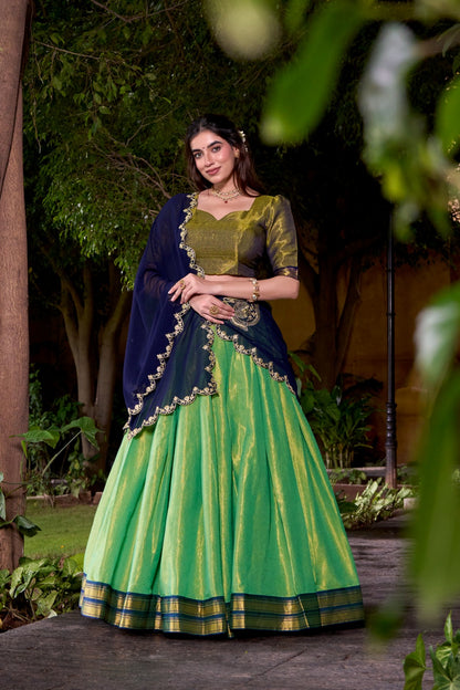 Celebrate your special moments in a Kanchipuram silk lehenga