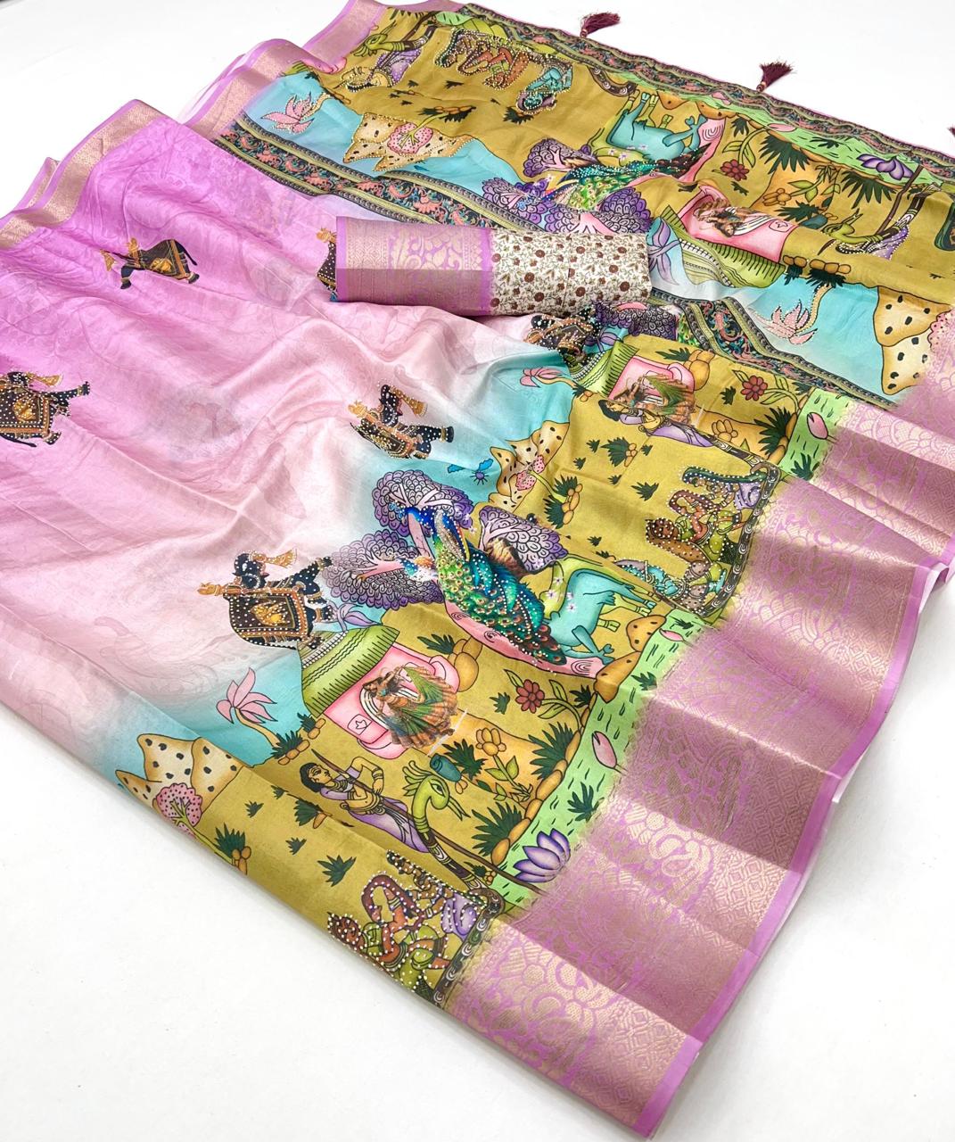 Soft digital budget dolls silk seroski saree