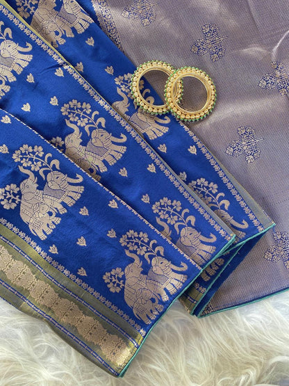 Semi  pattu Kanchipuram Dola silk weaving Sarees