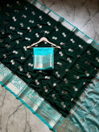 Handloom row mango premium vintage vibe festival wear saree